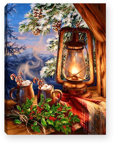 Hot Cocoa- Lighted Tabletop Canvas