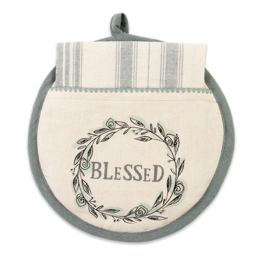 Hot Pad and Tea Towel Set "Blessed