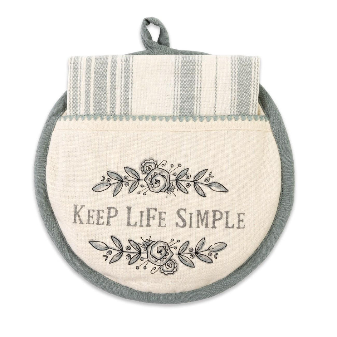 Hot Pad and Tea Towel Set Keep Life Simple