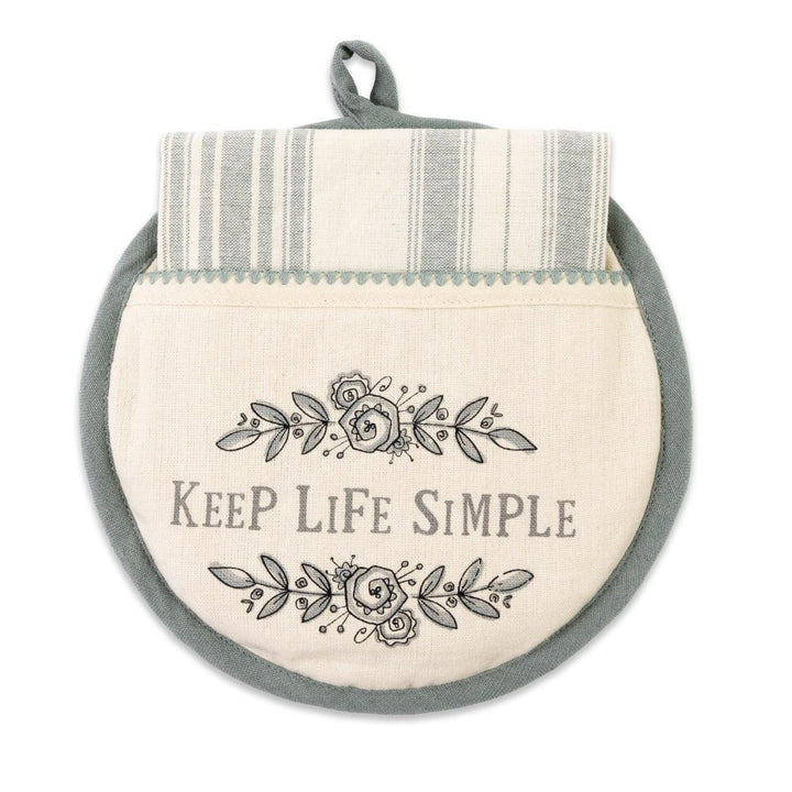 Hot Pad and Tea Towel Set Keep Life Simple