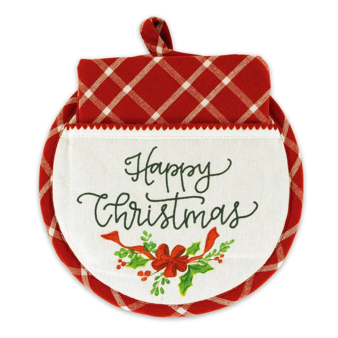 Hot Pad with Tea Towel "Happy Christmas"