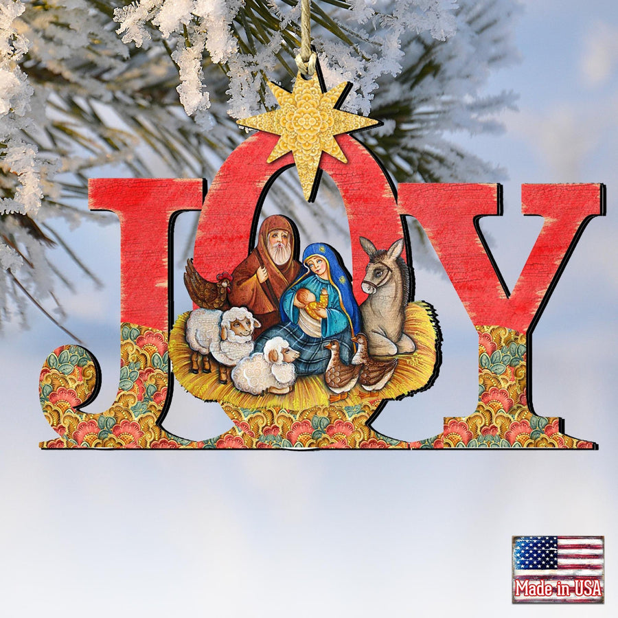 Joy Nativity Keepsake Decorative Christmas Ornament