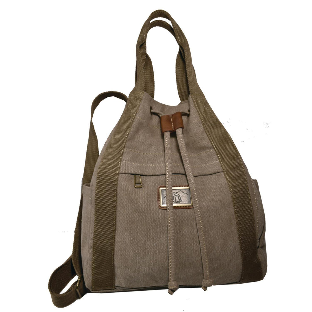 Khaki Canvas Sling Backpack Bag