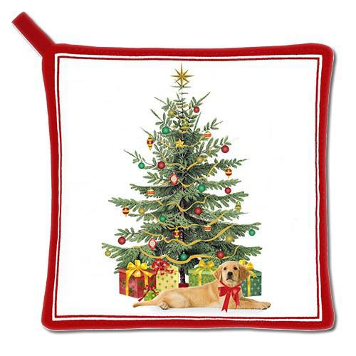 Kitchen Potholder | Pup Under the Christmas Tree