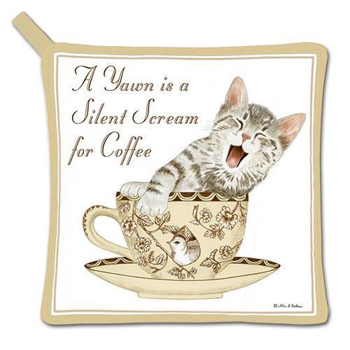 Kitchen Potholder Scream for Coffee