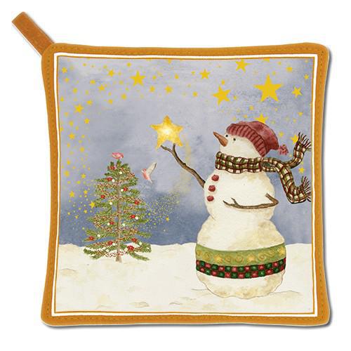 Kitchen Potholder | Snowman's Starry Night