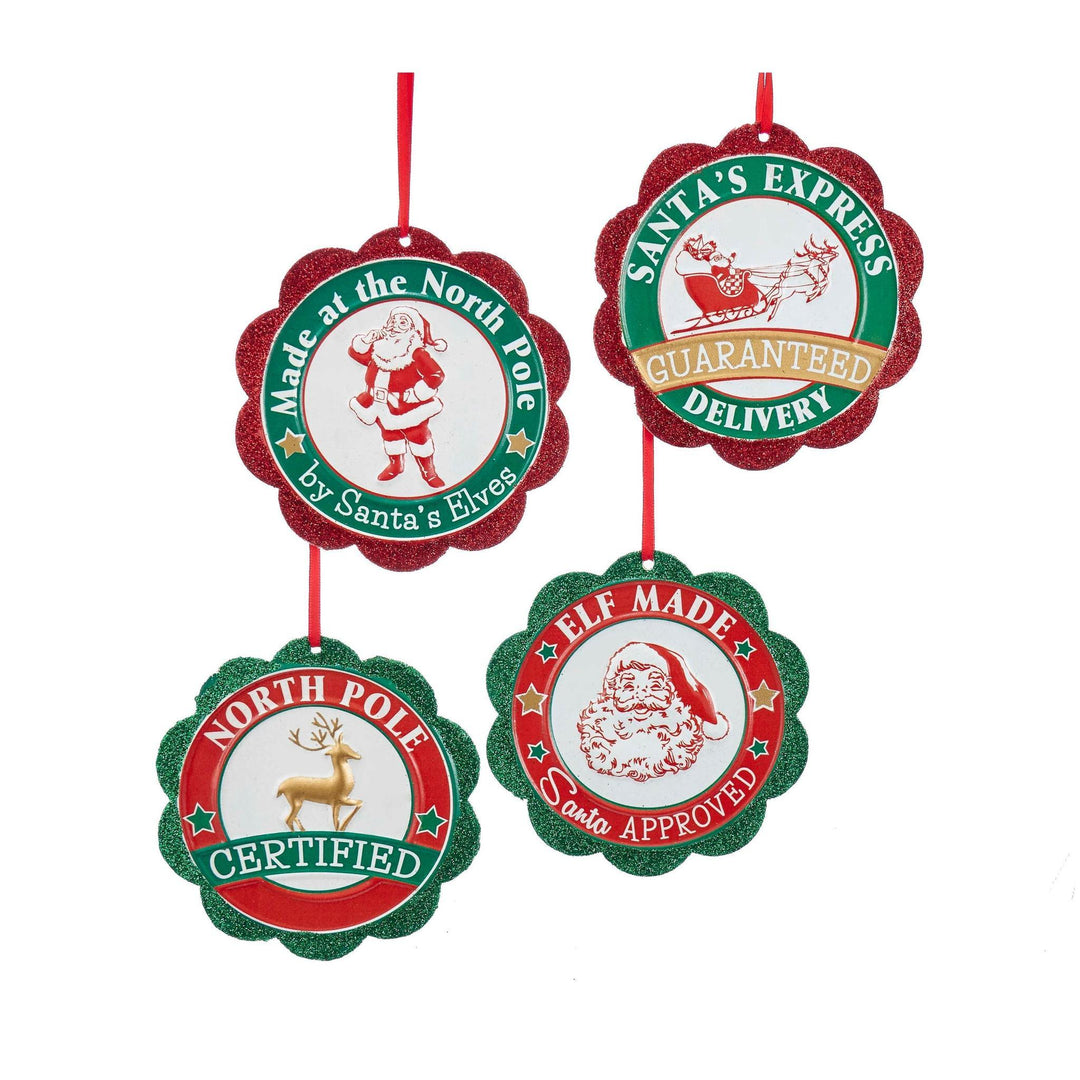 Kurt S. Adler Retro Christmas Ornament Santa Seal of Approval