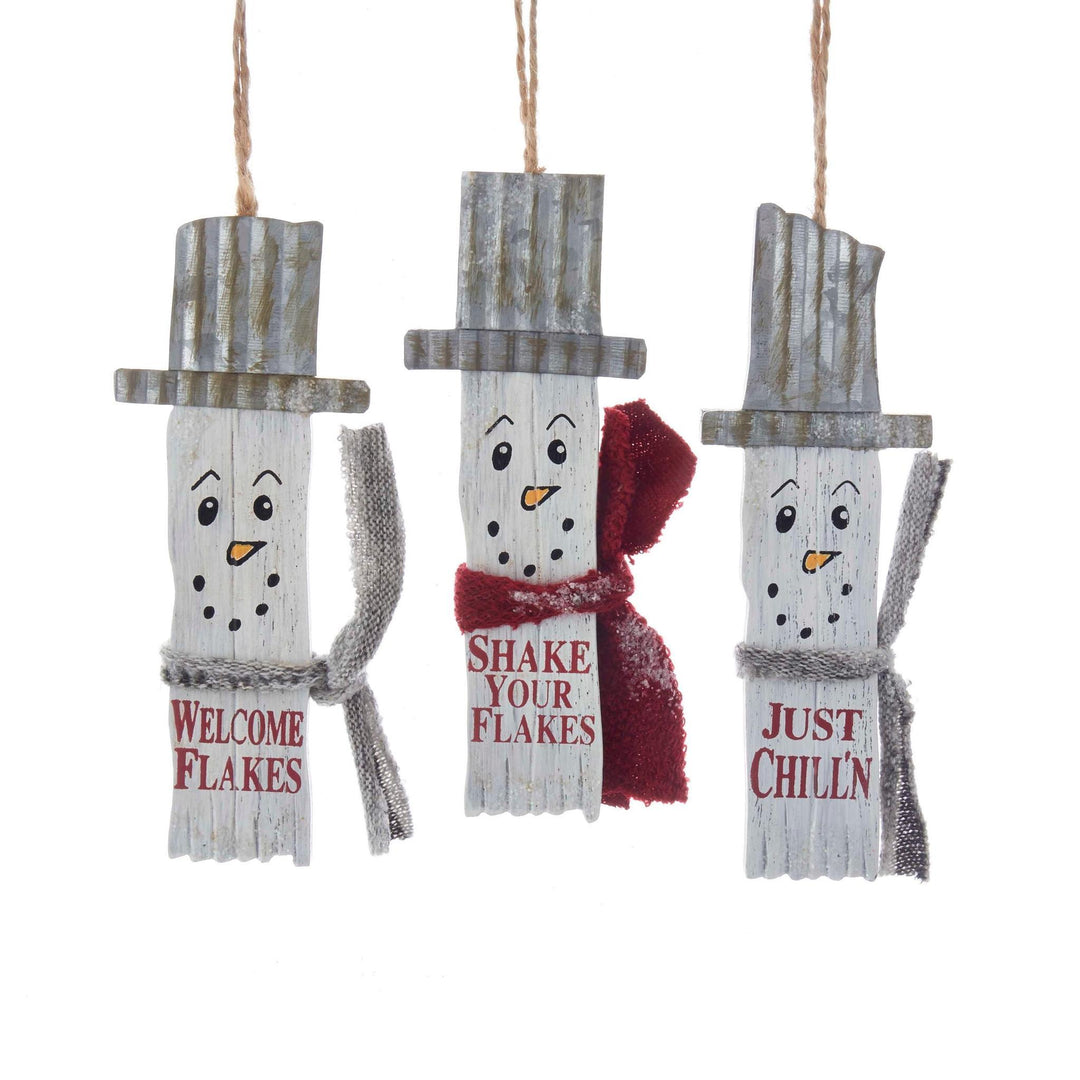 Kurt S. Adler Wooden Christmas Ornament Stat Snowman