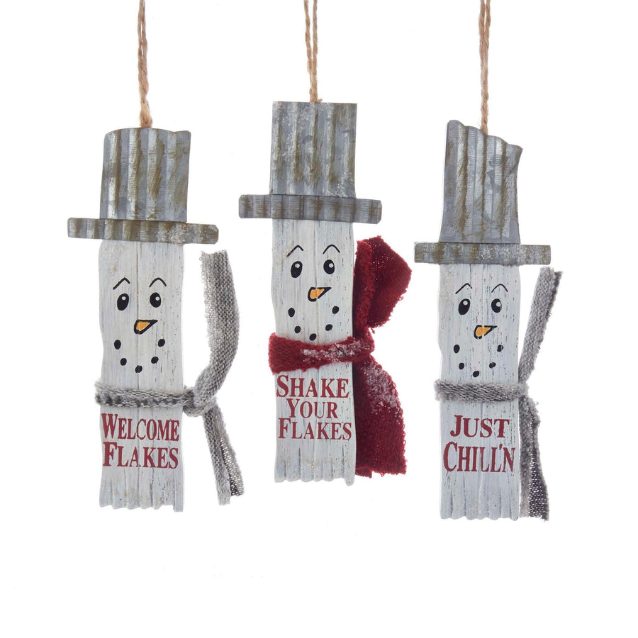 Kurt S. Adler Wooden Christmas Ornament Stat Snowman