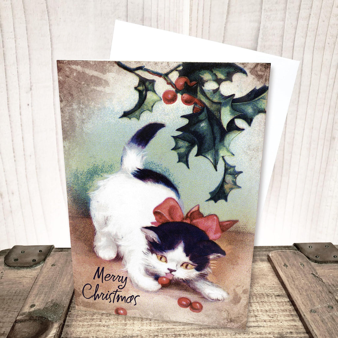 Merry Christmas Cat Christmas Card by Yesterday's Best