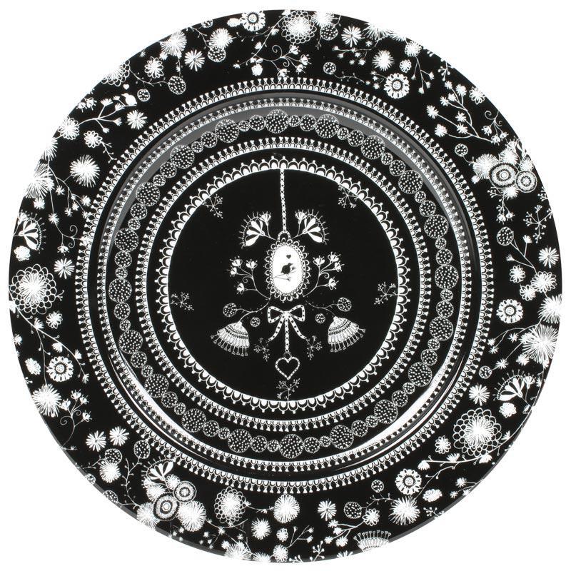 Miss Blackbirdy 12" Black Porcelain Charger / Serving Platter