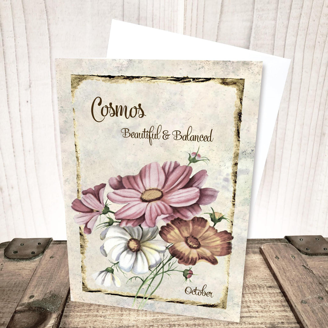 October Cosmos Flower Card by Yesterday's Best