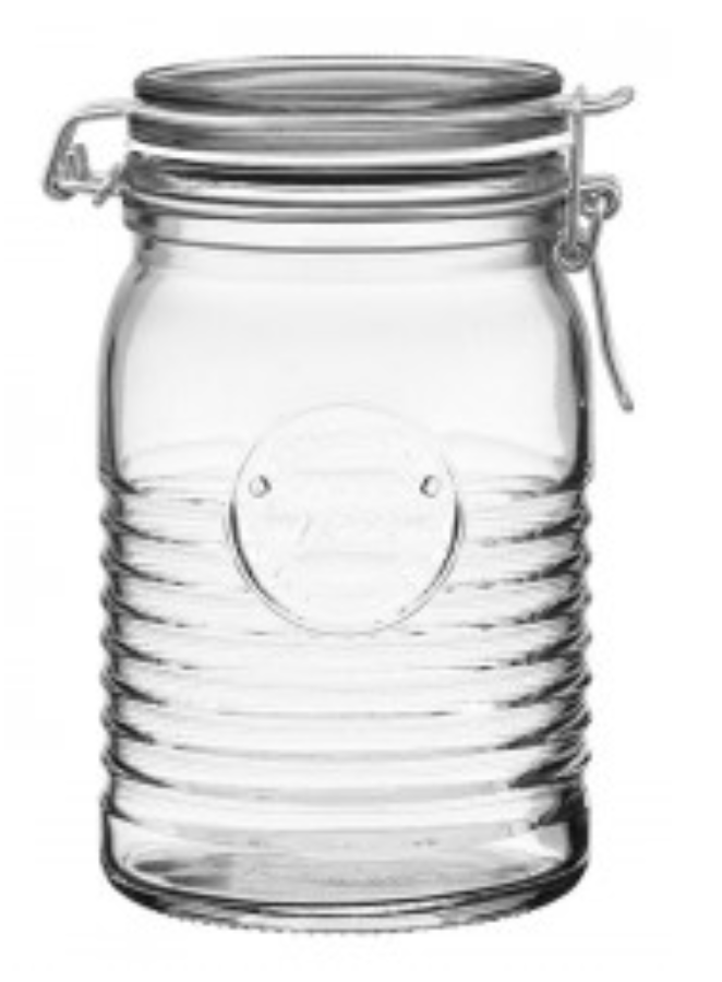 Officina Clear Glass Storage Jar Airtight Clip Lid by Bormioli Rocco