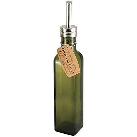 Olive Oil Cruet Green Glass