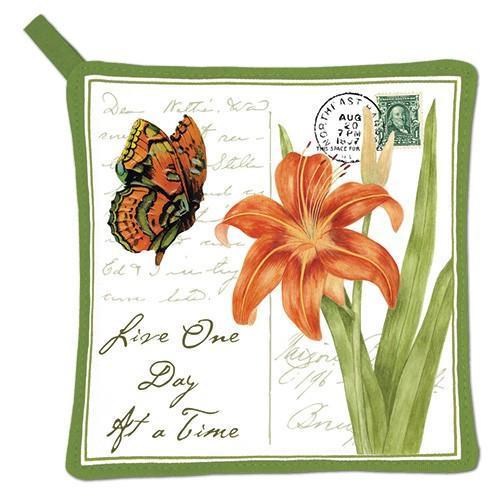 One Day Lily and Butterfly Kitchen Potholder Copy