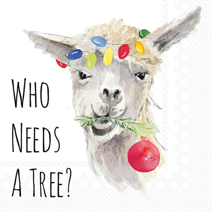 Paper Cocktail Napkins Llama "Who Needs A Tree"