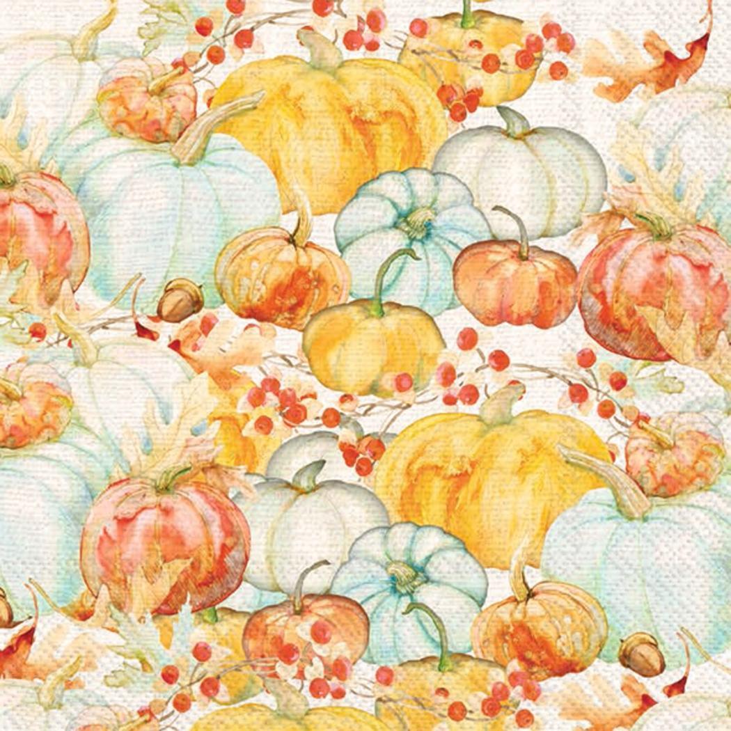 Paper Cocktail Napkins Watercolor Pumpkins