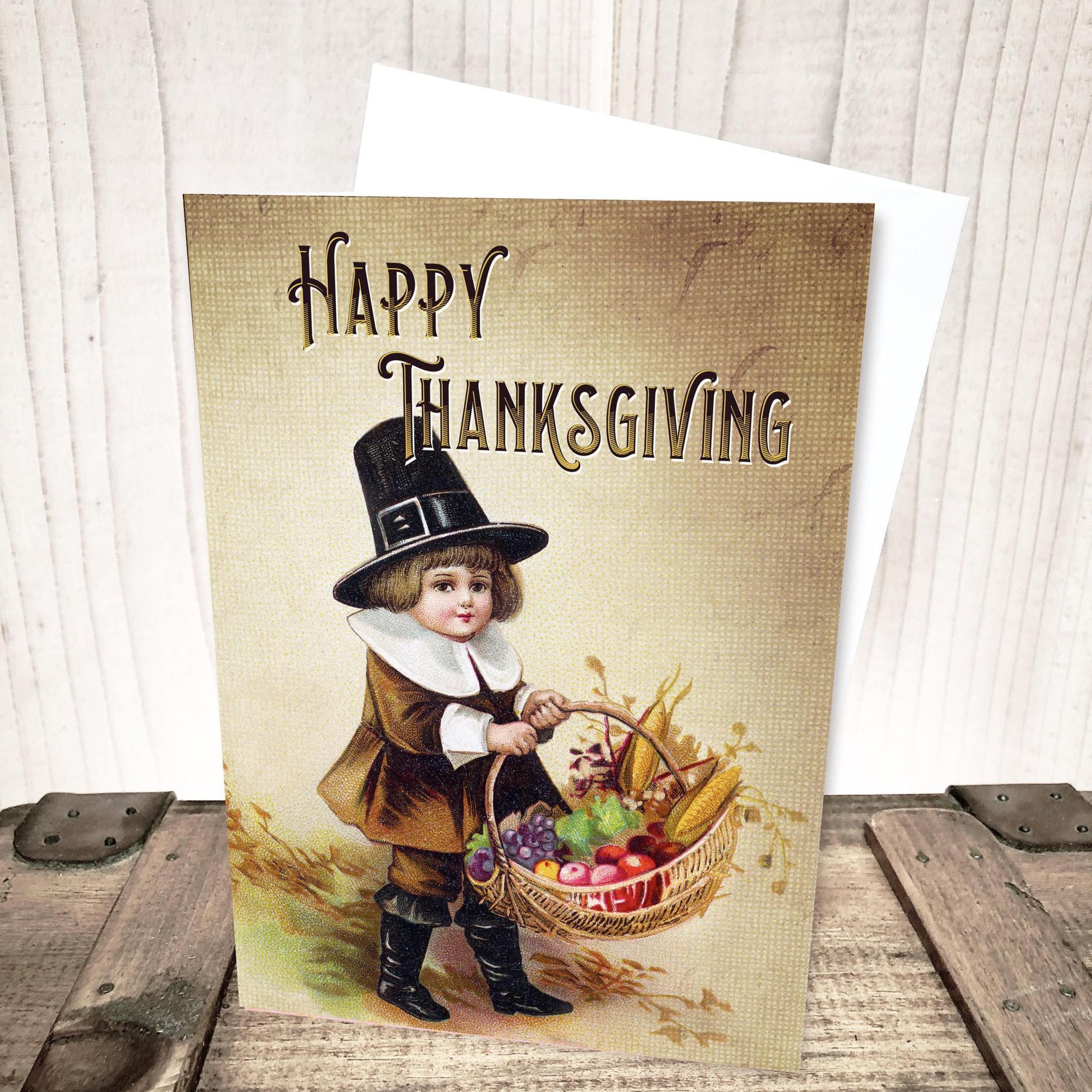 Pilgrim Boy Thanksgiving Card by Yesterday's Best