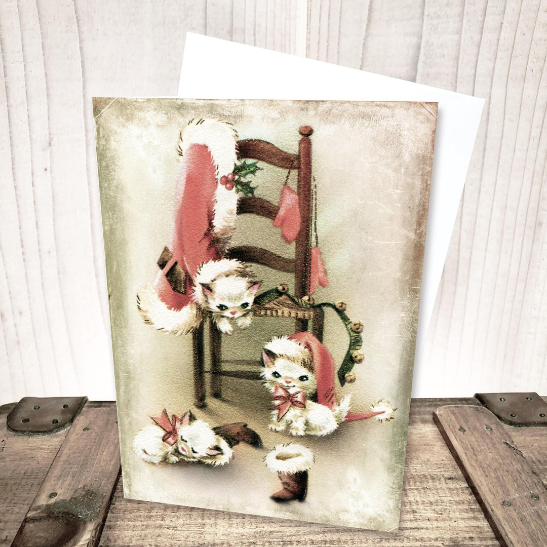 Playful Cats Merry Christmas Card by Yesterday's Best
