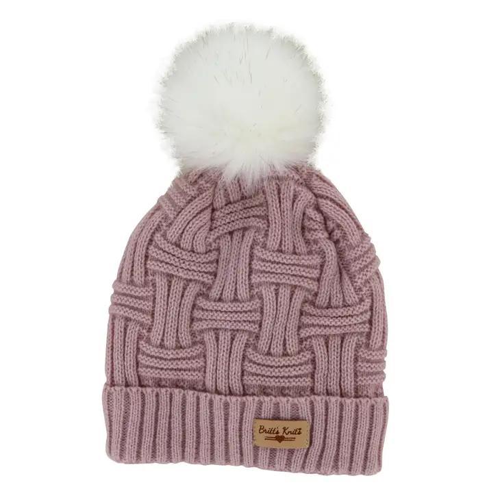 Plush Lined Knit Pom Hat | Blush