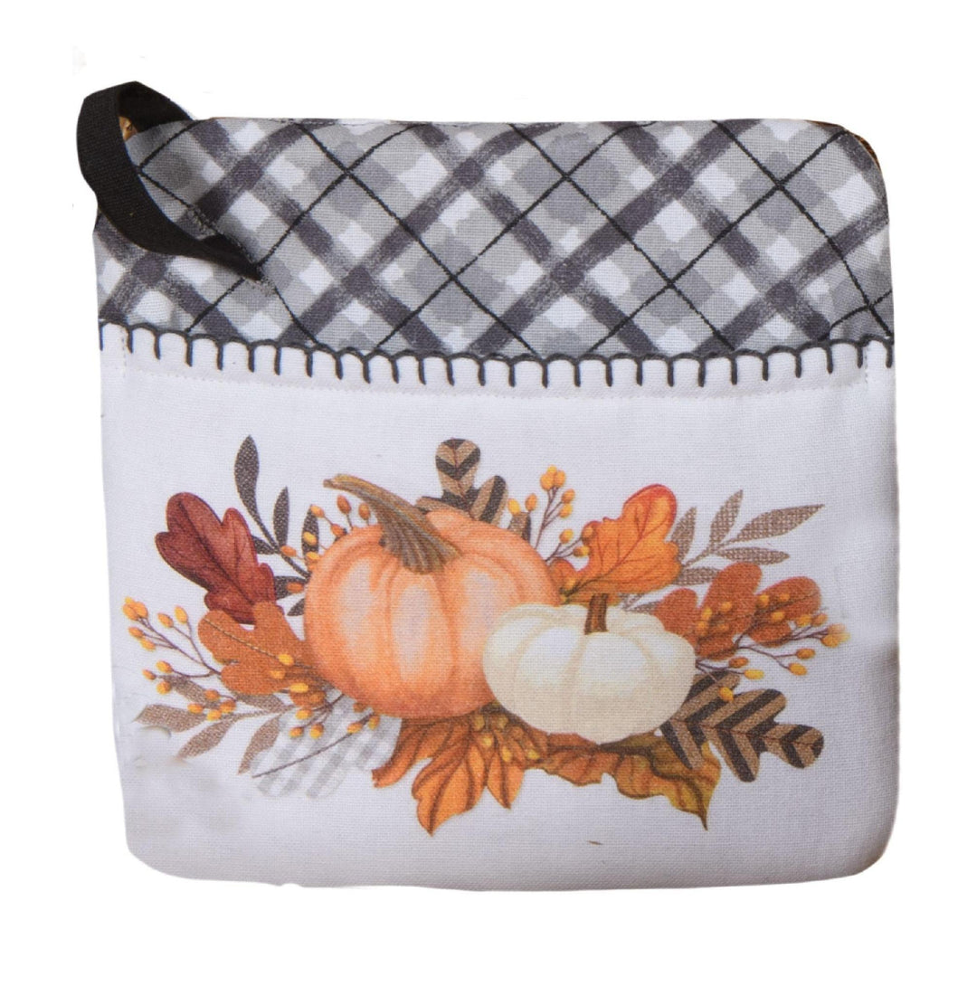 Pocket Oven Mitt | Gingham & Pumpkins