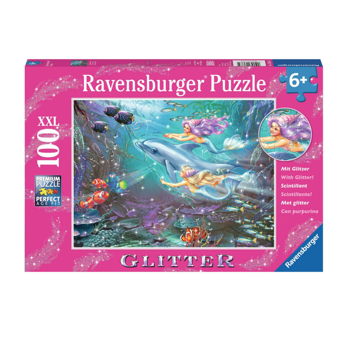 Ravensburger Jigsaw Puzzle | Little Mermaids Glitter 100 Piece