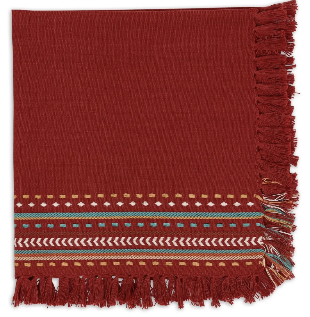 Cloth Fringe Napkins by Design Imports Red Chipolte Hacienda
