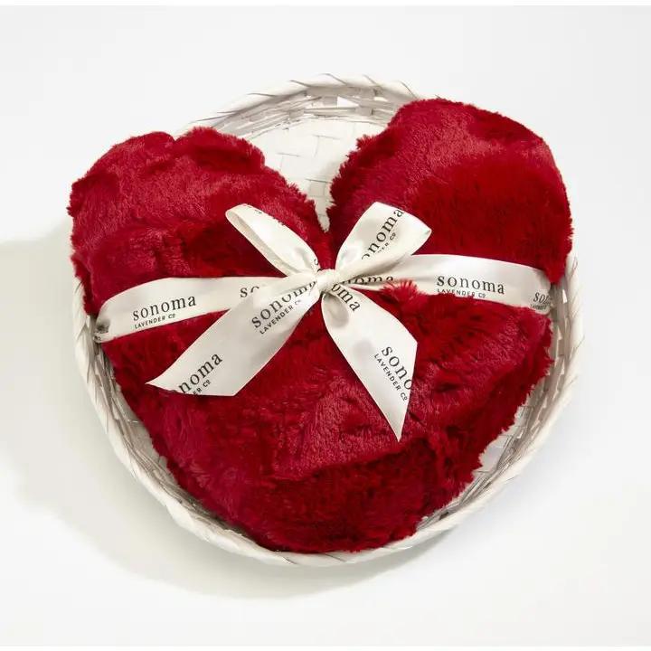 Lavender Heart Warming Pillow Sonoma Lavender Co. Red