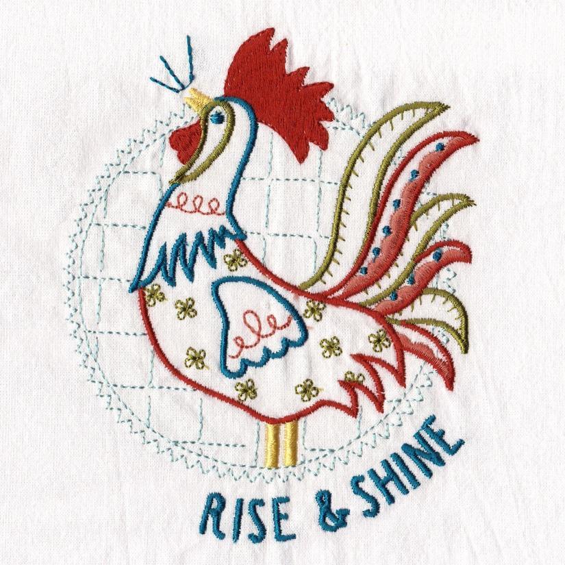 Rise and Shine Rooster Tea Towel