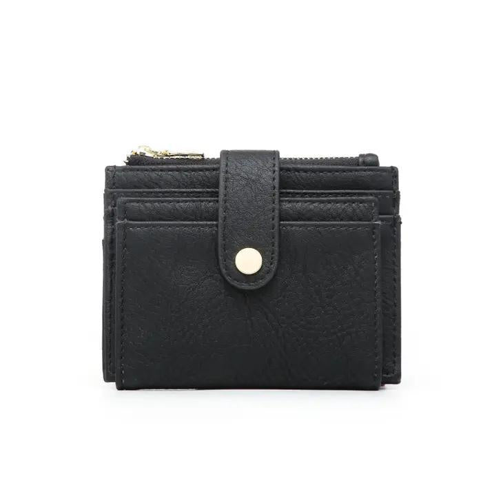 Sam Mini Snap Wallet & Card Holder | Black