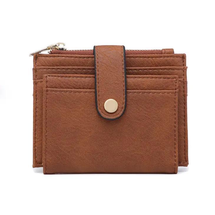 Sam Mini Snap Wallet & Card Holder | Brown