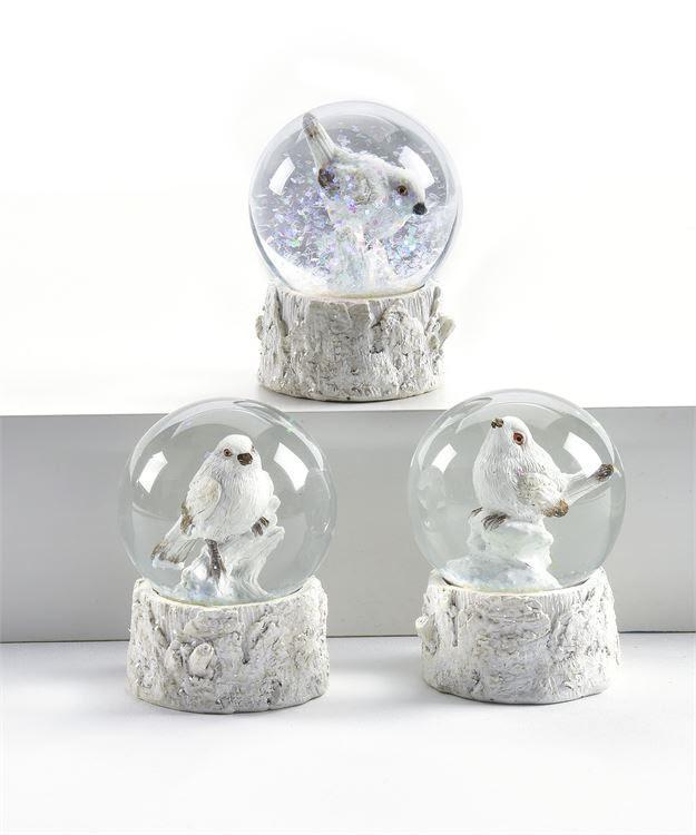 Small Snow Globe | Winter White Bird