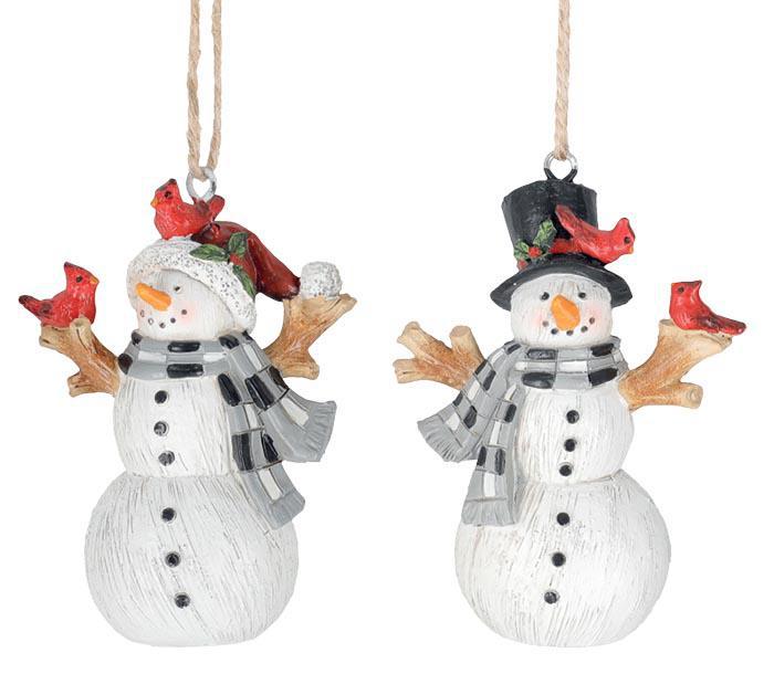 Snowman & Cardinal Ornament