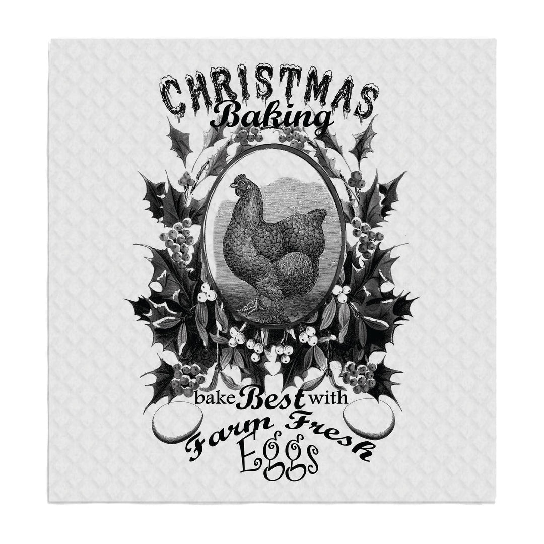 Swedish Sponge Dish Cloth Christmas Baking Farm Fresh Eggs