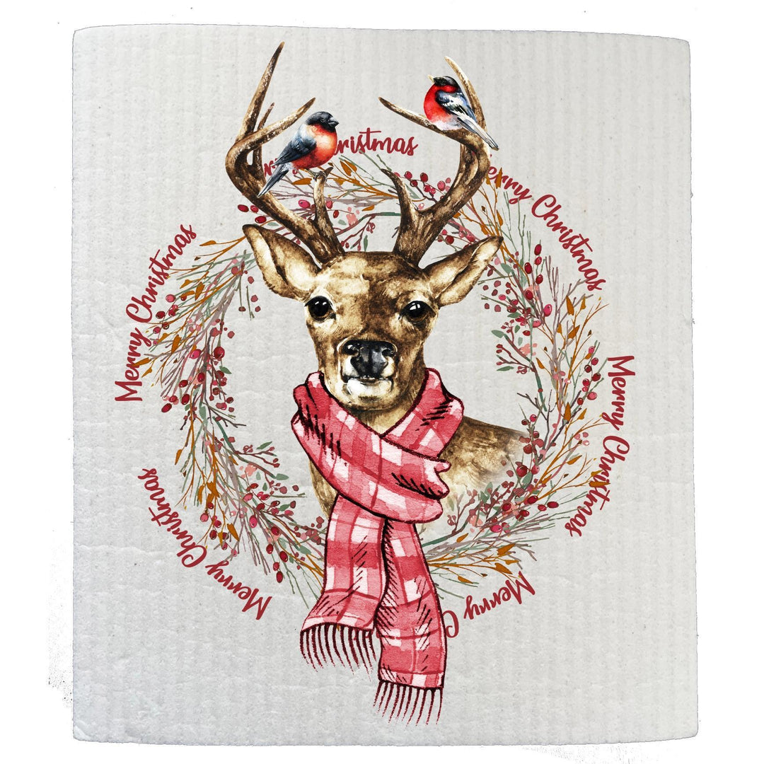 Swedish Sponge Dish Cloth Christmas Reindeer