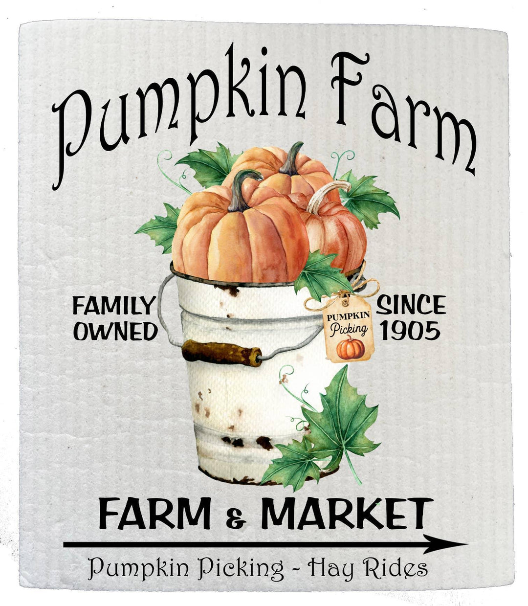 Swedish Sponge Dish Cloth Fall Autumn Pumpkin Farm