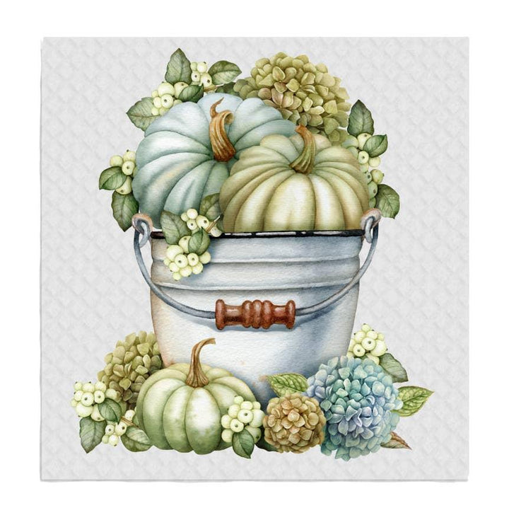 Swedish Sponge Dish Cloth Fall Autumn Pumpkin Hydrangea