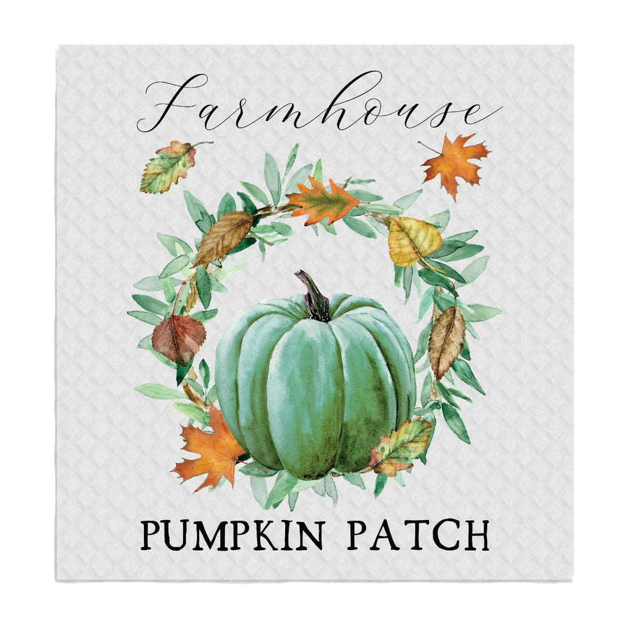 Swedish Sponge Dish Cloth Farmhouse Pumpkin Patch Fancy Flowers