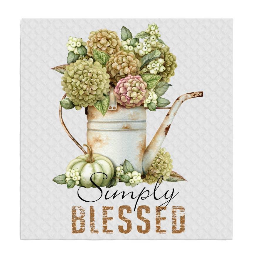 Swedish Sponge Dish Cloth Simply Blessed Pumpkin Autumn