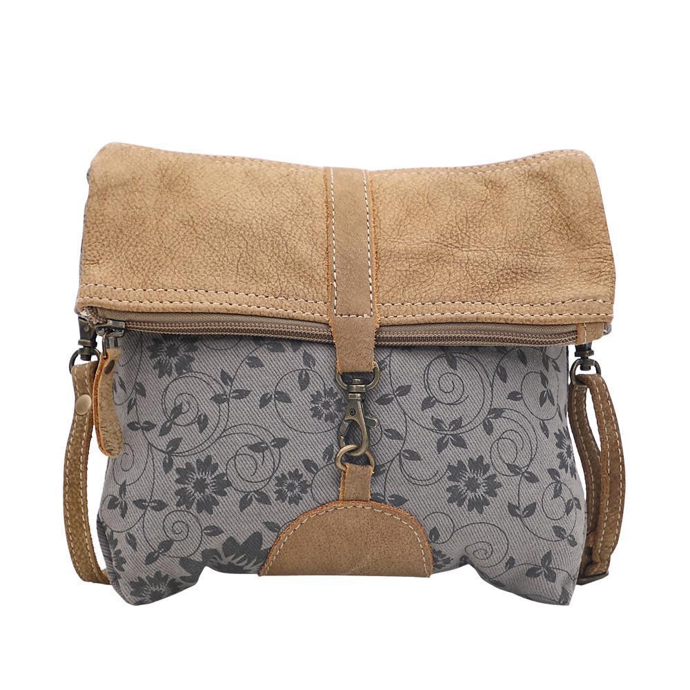 Teal and Tan Cross Body Bag