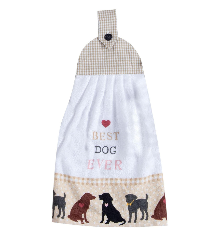 Terry Cloth Tie Towel "Best Dog Ever"