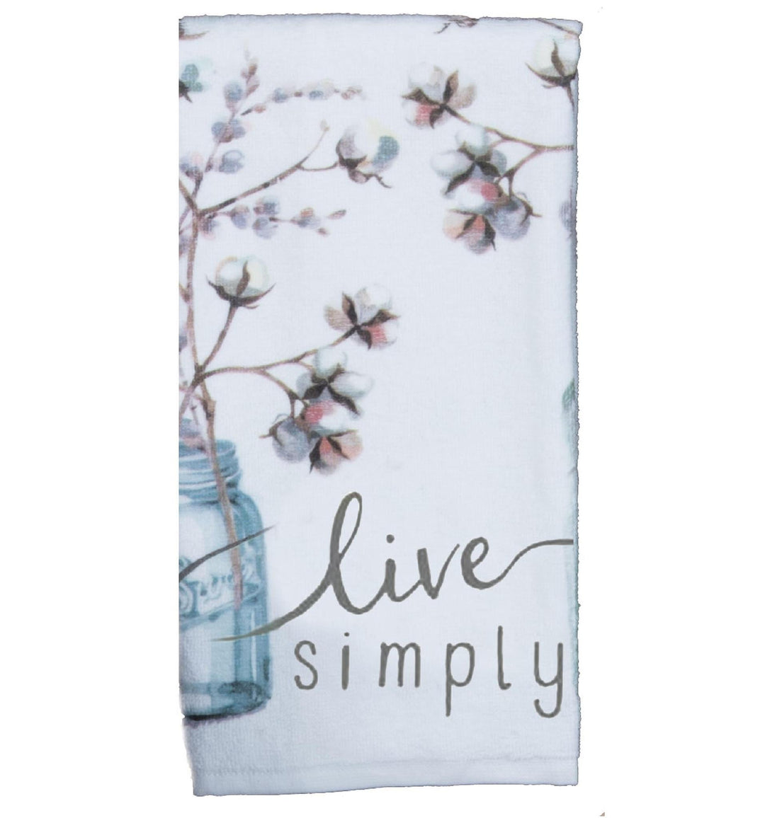 Terry Towel "Live Simply" Grey