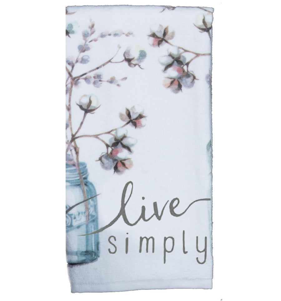 Terry Towel "Live Simply" Grey