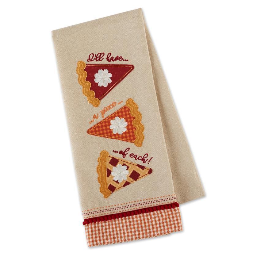 Thanksgiving Pie Embellished Kitchen Towel