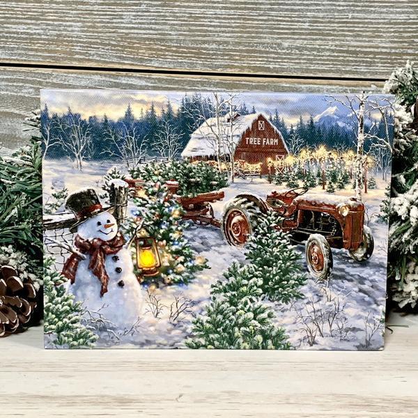 Tree Farm- Lighted Tabletop Canvas