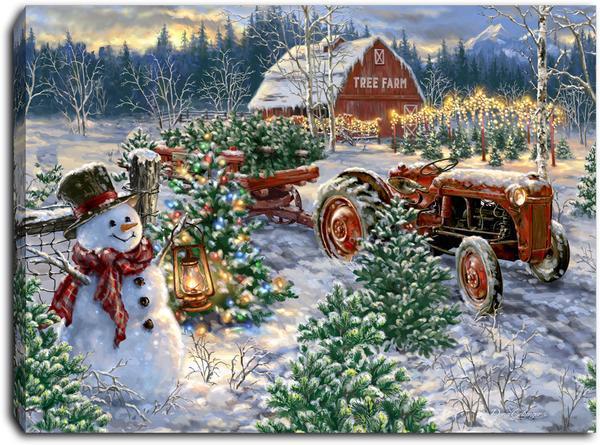 Tree Farm- Lighted Tabletop Canvas