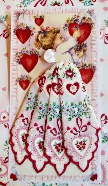 Valentine Angel Card with Handkerchief