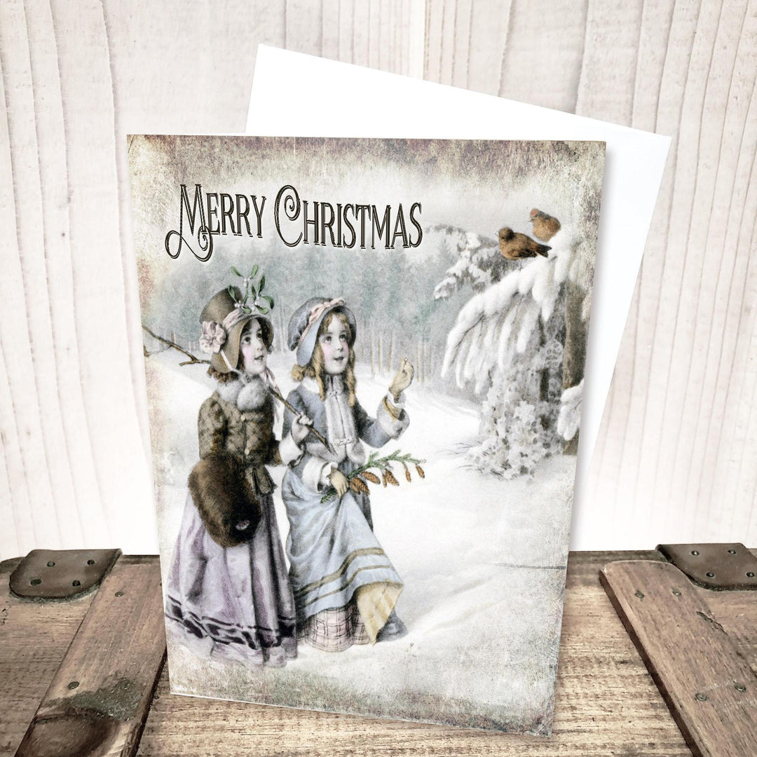 Victorian Children Christmas Card by Yesterday's Best