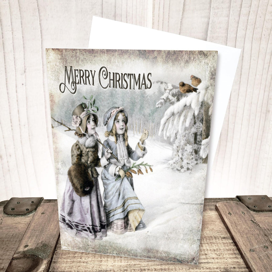 Victorian Children Christmas Card by Yesterday's Best