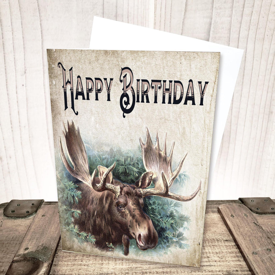 Vintage Moose Birthday Card by Yesterday's Best